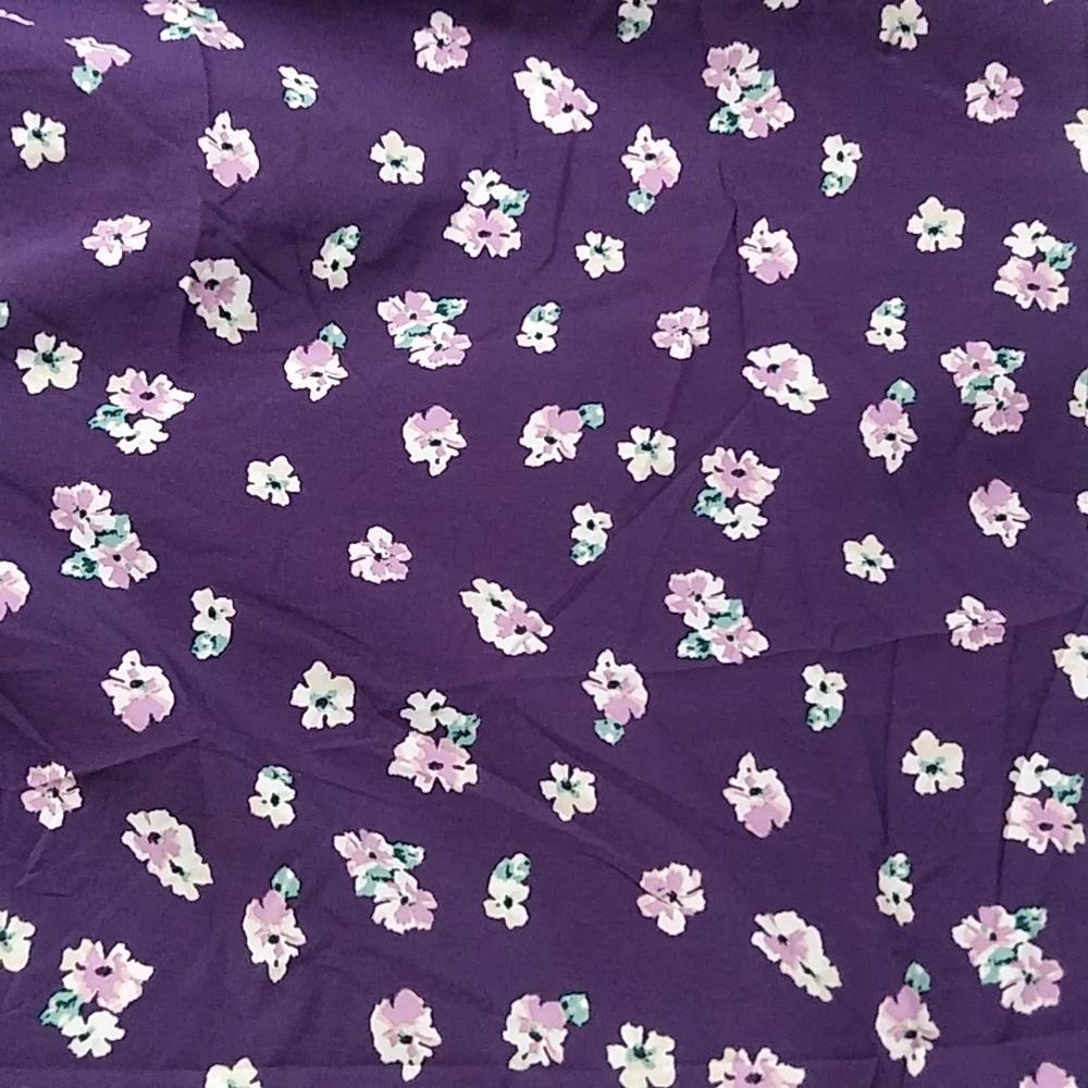 Lane Bryant 16 Blouse Purple Floral Ruffled V Notch- Tab Sleeve - Picture 14 of 14